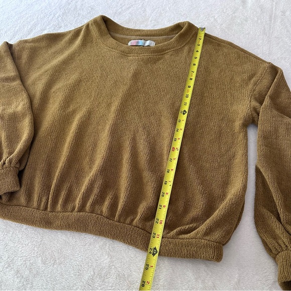 *SOLD* Free People FP Beach Happy Pullover Sweater in Yellow Mustard Size Large - Picture 3 of 11